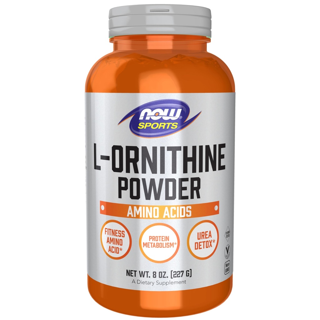 现在食品运动营养,L-Ornithine粉,蛋白质代谢*和Urea Detox*,氨基酸,8-Ounce