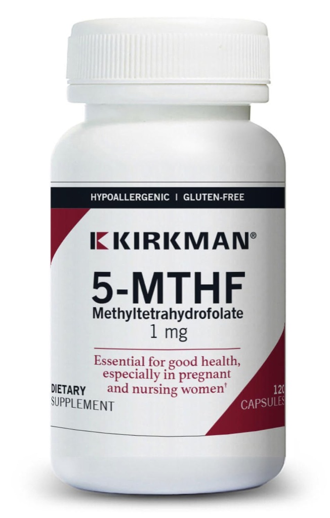Kirkman 5-MTHF - 伪高血压 - 120 食草动物藻类 - 叶酸对健康至关重要