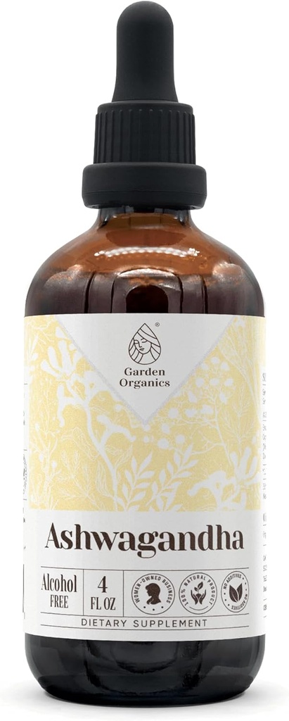 Ashwagandha 无酒精天然铁丝网提取器、 免疫系统助推器、 液滴来自100% Ashwagandha (Unitedania somnifera) 干根(4 fl oz)