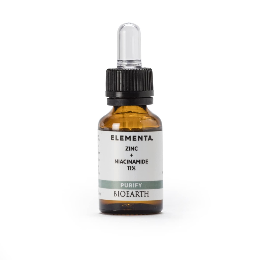 Bioearth Elementa, PURIFY 以锌和11%的氮化物、净化和平衡效应聚焦面液,意大利制造,Vegan,AIAB认证 - 15毫升包装