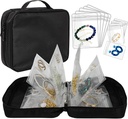 旅行珠宝组织者案件 透明珠宝存储簿 Binder Bag 用于 Earrings, Rings, Necklace, Bracelet(全黑色)
