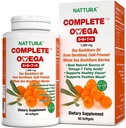 Nattura Complete Omega 3-6-7-9,纯海巴克特霍恩石油,欧洲品质,来自未精炼,冷压全海巴克特霍恩野生贝里斯 - Non-GMO,认证科舍尔,Gluten-Free 1瓶 - 60 Capsules