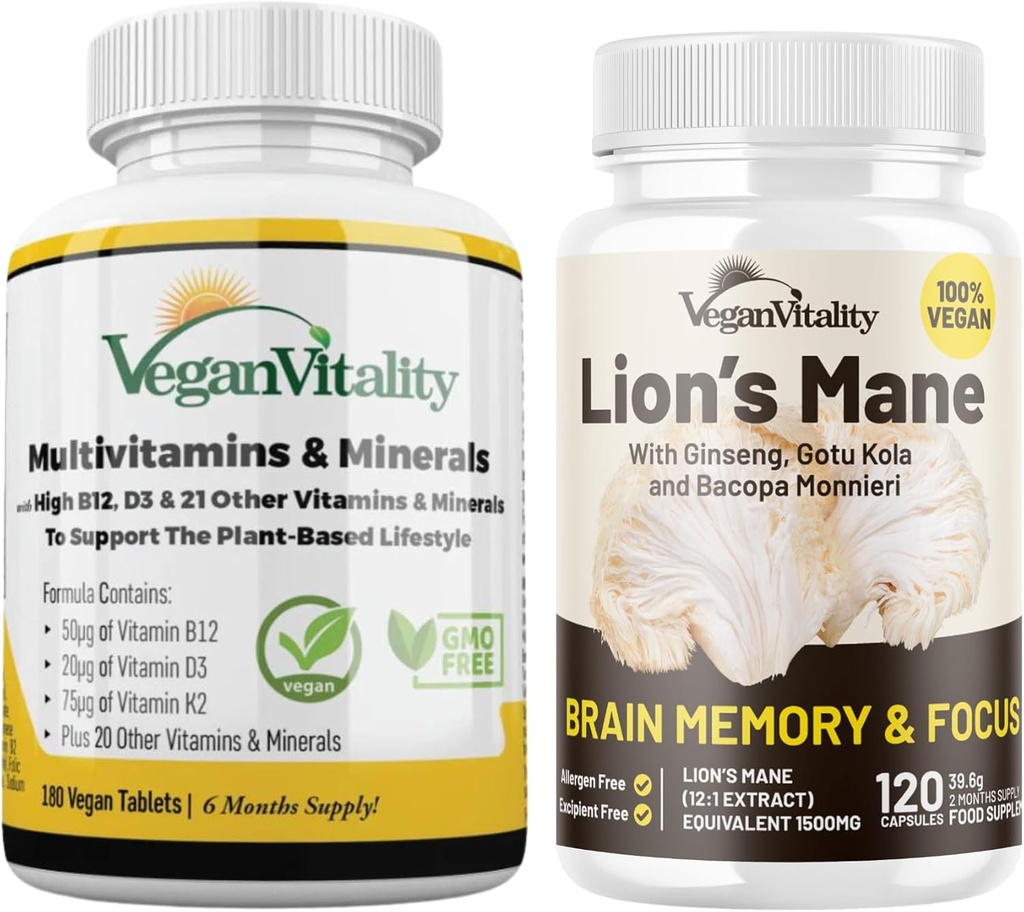 维冈维他命狮子的马恩(Vegan Virtuality Lion's Mane)x 普通健康 康博包 - 6个月狮子马恩和多维他命