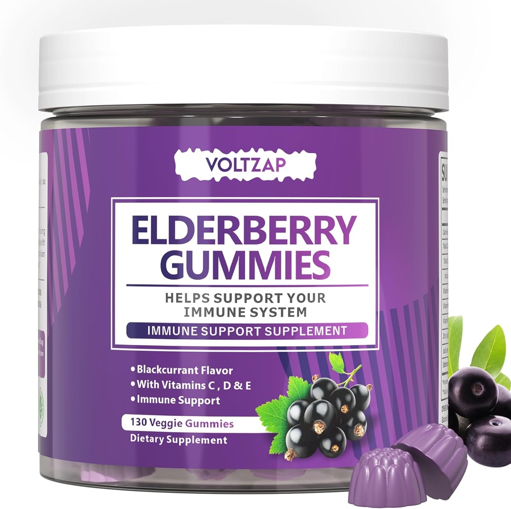 老年莓Gummy Immune支助补编:老年莓维生素C和锌提供抗氧化剂支助 130份免费Gluten支助