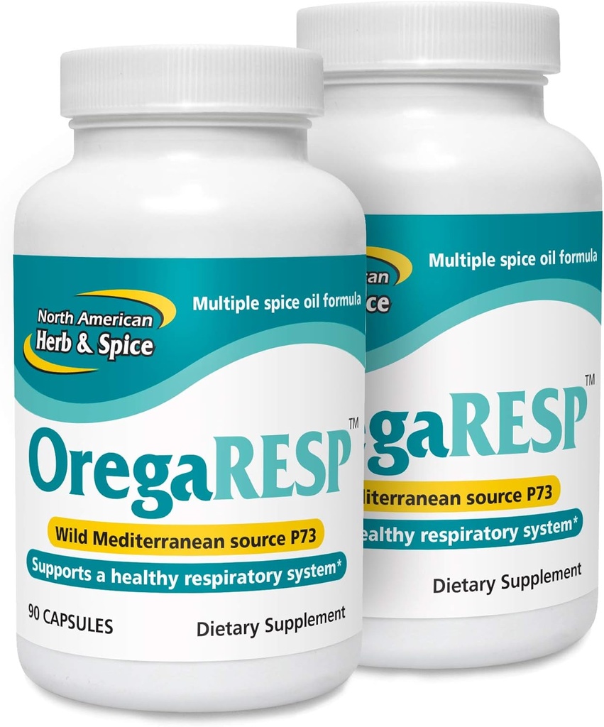 North American HERB & SPICE OREGAP P73-90 Capsules - 包2 - 支持Immune & 呼吸卫生 - 配有Oreganol P73 Oregano Oil的多种香料油综合体 - 非GMO - 90 总服务量