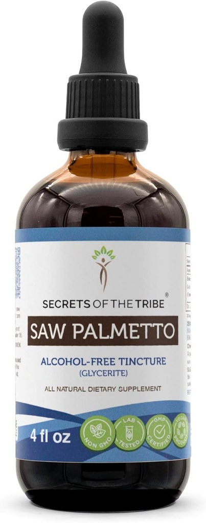 Saw Palmetto Tincture 无酒精液体提取器, Saw Palmetto (Serenoa Repens) 干贝里(4 FL OZ)