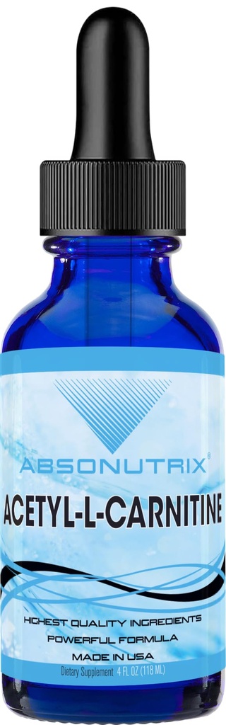 Absonutrix Acetyl L-Carnitine,每架593mg,200个能动服务,快速吸附液滴,无胶质,第三方测试,GMP-认证,非GMO,在美国制造