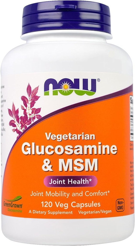 现在食品,Glucosamine 氯化氢植物素500mg,120 Veggie Capsules