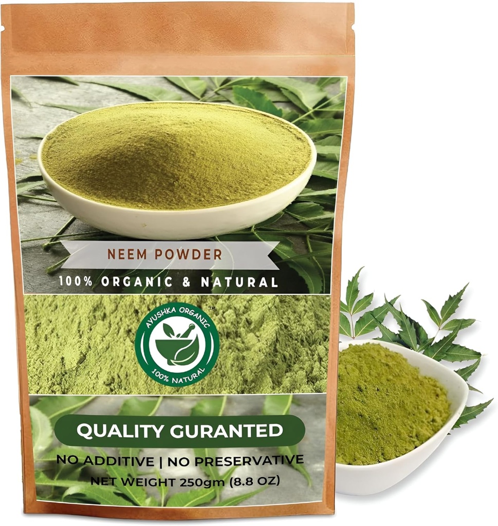 Neem Powder → Azadirachta Indica → 皮肤和头发护理天然草药补充品(8.8 OZ → 250克)