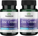 Swanson Zinc Citrate - 促进健康视野和免疫系统健康 -- -- 支持整体健康的自然公式 -- -- (60卡普尔,每包50毫克)(2包)