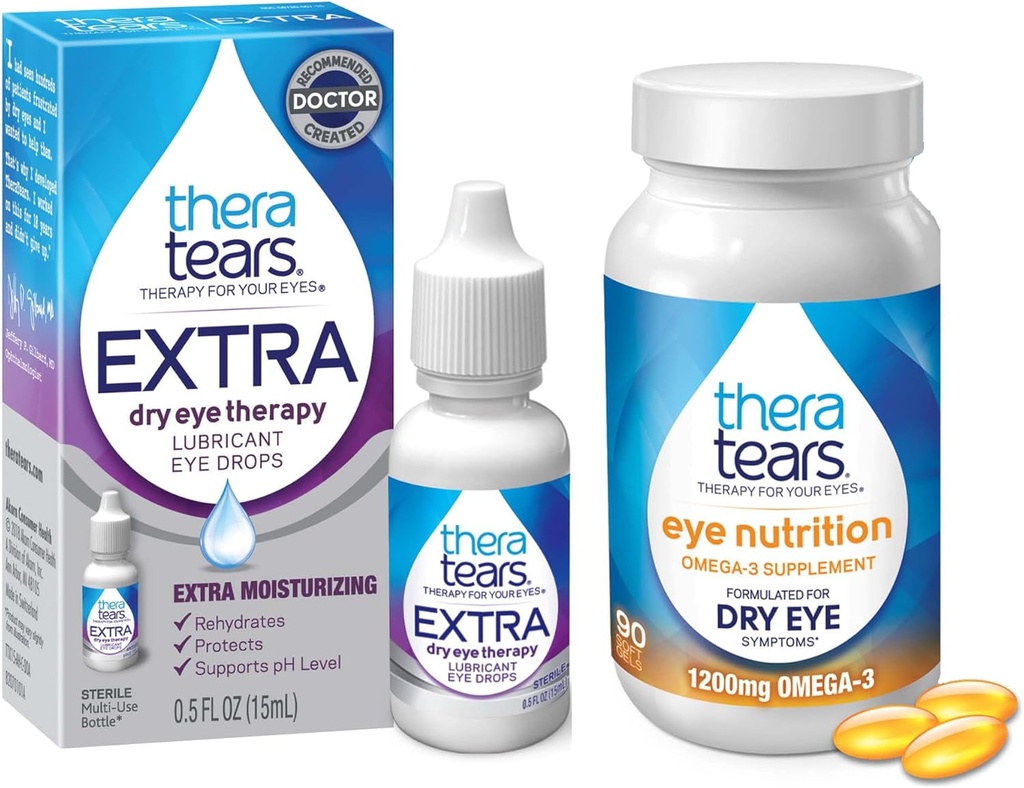 2200mg Omega 3 眼营养补充剂,有机法拉士种子 Triglyceride 鱼油和VIT E,90 眼滴伯爵,外干眼治疗,15 mL,0.5 Fl oz