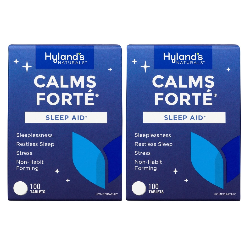 Hyland's calms Forte's Sleep Aid Taps, 神经紧张症和偶尔失眠症的自然救济, 100 Counter (Pack of 2).