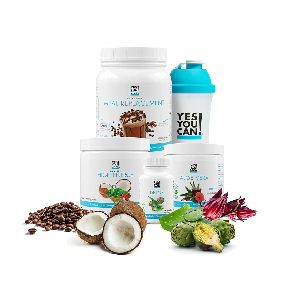 是的,你可以! Detox Plus Kit - Daily cleanse pure fiber Meal Explain drink mix, Shake Boster & Supplement, 男子和女子身体清洁工具包, Daily System cleanse - 咖啡, Hibiscus