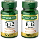 自然丰产维生素B12,支持能量代谢和神经系统健康,500mcg,平板电脑,100Ct(Pack of 2)