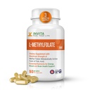 INVITA L-Methylfolate - 专业强度活性甲基Folate - 5-MTHF 能源、水和免疫支持补充 - 非转基因生物、无胶质、无填料(5毫克)
