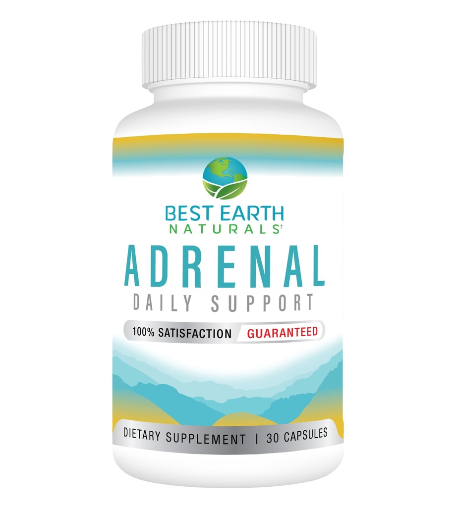 最佳地球自然——成人肾上腺支持——圣巴西尔,B C维生素,L-Tyrosine,Rhodiola Rosea Root,Ashwagandha Cortisol管理者支持补充——30天供应
