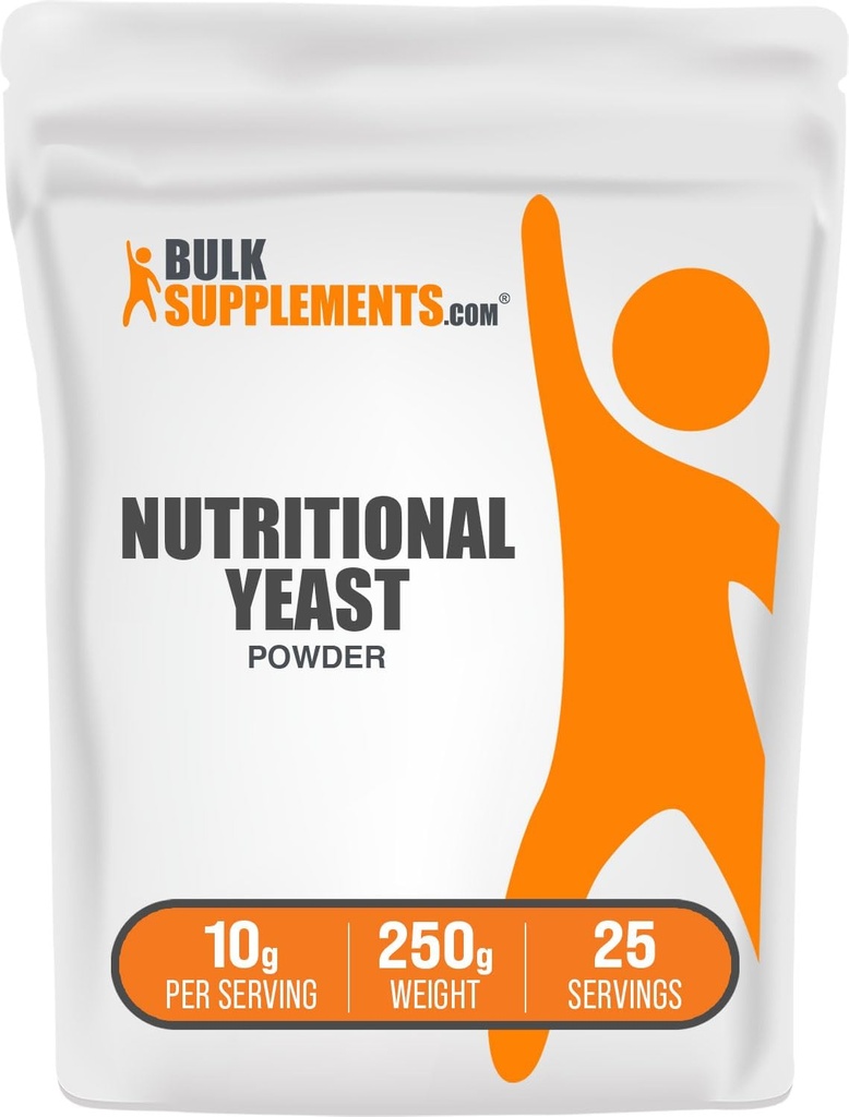 Bulk Assupports.com 营养性酵母粉 - 超级食品补充剂,配有必需的B维生素,营养性酵母补充剂 - Vegan & Gluten Free,每服10g,250g(8.8 oz)(包1)
