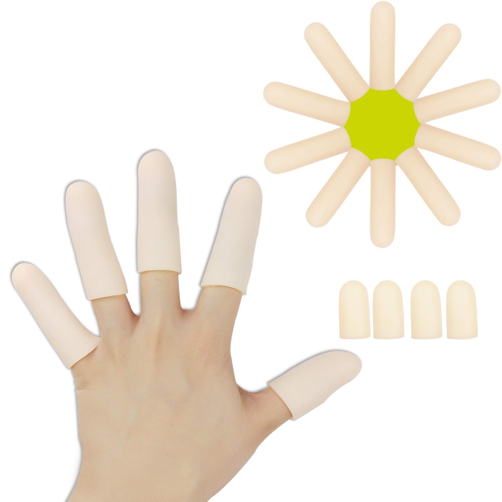 Gel Finging Cots,指保护者支持(14 PCS) 新材料的手指袖对触发手指,手埃奇玛,手指裂缝,手指关节炎和更多. (10pcs Long + 4pcs Short)