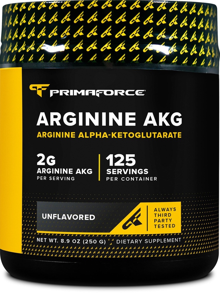 PrimaForce AAKG Arginine 粉末,250克(L-Arginine和Alpha-Ketoglutarate酸) Premium Workout 补充剂,非GMO,Vegan,Gluten Free