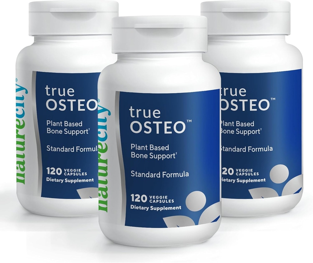 NatureCity True-Osteo Plant-based supplace for Bone Strigiment QQ藻藻藻钙与镁,植物基维生素D3,维生素K2,硅基在胃上的热量(360盖)