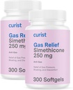 Curist Gas Relief Simethicone 2 Pack - 250 mg Softgels (600 Counter) 消化剂 Relief, Bloating Relief & Anti Flatulence Gas Pills for 成人辅助气体和Bloating Relief (600 Softgels)