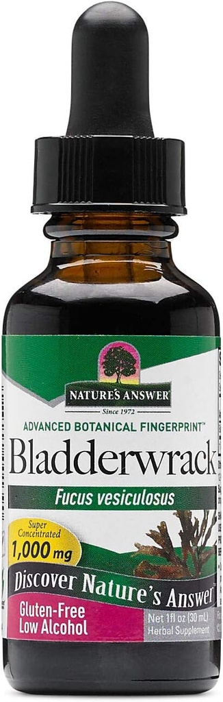 自然之答 Bladderwrack Thallus 与有机低酒精 1 流体 Ounce → 天然免疫助推 → 支持文摘 → 推广健康的甲状腺素