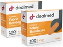 发售 Fabric 弹性粘贴带 – 100 Counter (2 Pack) Bandages with Non-Stick Pad, Latex Free, 伤者护理急救箱, 3"×3/4"