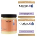 Chatham Natural Skin Care Over Butter Eczema疗法 6oz 和 2 x Eczema Relief Soap Bars 5oz Bundle → 与 Coloidal Gluten 自由食堂