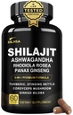 与Rhodiola Rosea, Ginseng, Turmeric, 蘑菇一起为男女提供8-in-1 Shilajit 与 Ashwaganda 喜马拉雅有机补充, 用于Imune支持, 能源, 平静, 聚焦, 明亮, 睡眠, 科尔蒂索尔