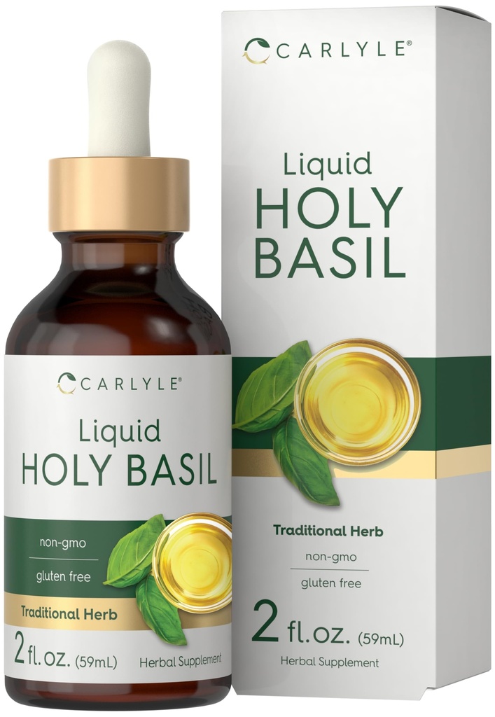 Carlyle Holy Basil Tincture → 2 Fl Oz → 液体提取补充 → Tulsi Leaf → 蔬菜 → Non-GMO, Gluten Free