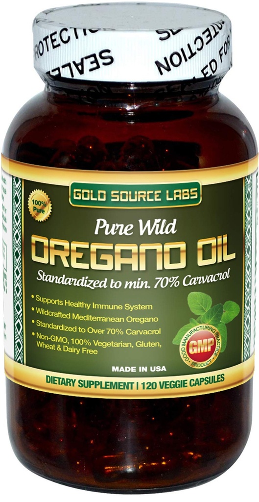 野生Oregano Oil Capsules - 120 液态Veggie Softgels - 纯标准化的野生Oregano Leaf 提取器为Imune系统健康提供70%的Carvacrol(32毫克) - 非转基因生物,Vegan,Gluten Free