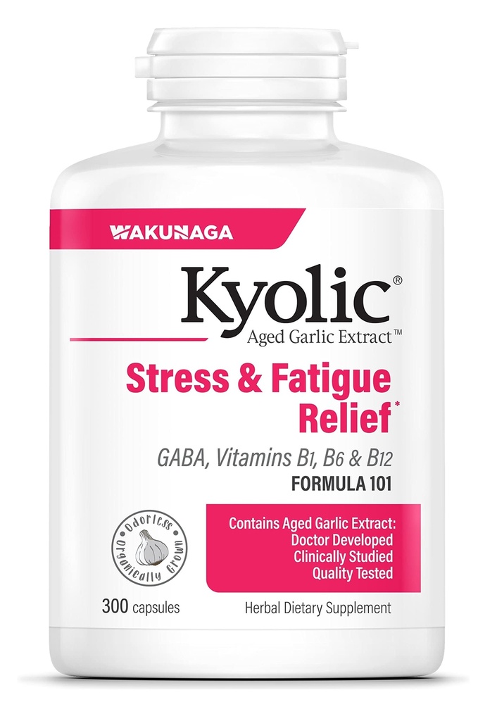 Kyolic Aged Garlic 提取公式 101,压力和法蒂格救济, 300 Capsules.