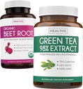 Beet Root & Green Tea Explain (1-Month Supplement) Dutox Power Duo - 有机 Beet Root with Black Pepper for acident 1250 mg (60  Tablets) & Green Tea Explain 98%,每服务EGCG 1000 mg (60 顶)