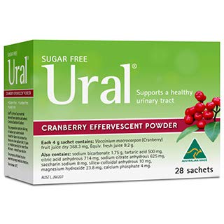 Ural Cranberry Effervescent 粉末 4G * 28 Sachets 乌里纳里 Alkalinizer Cystitis 救济