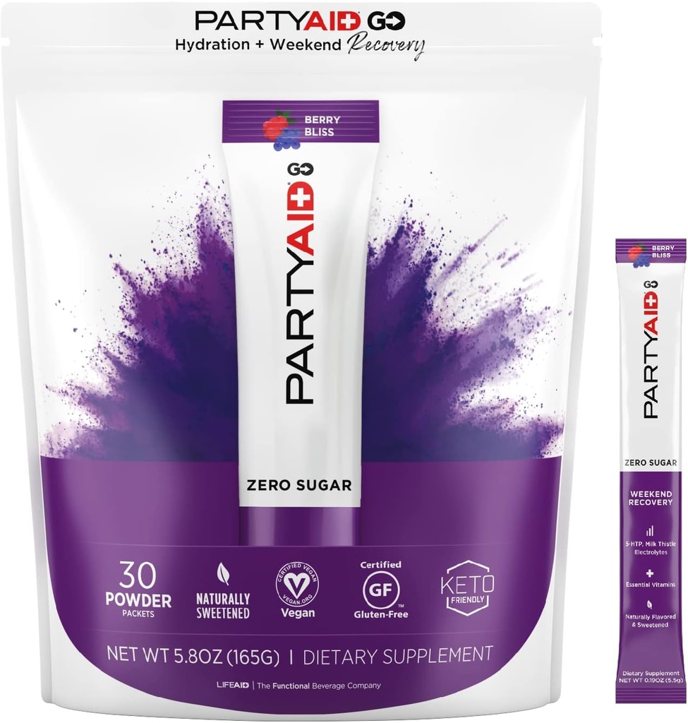 (原始内容存档于2017-09-21). PartyAID GO Feel Good Good Good Gonight Tonight and Tomorrow, Zero Sugar, 5-HTP, B-Complex, 牛奶硝酸盐, 电解质, 无人工燃烧剂或甜品, 咖啡因-无咖啡因, 30 Counter (Pack of 1).