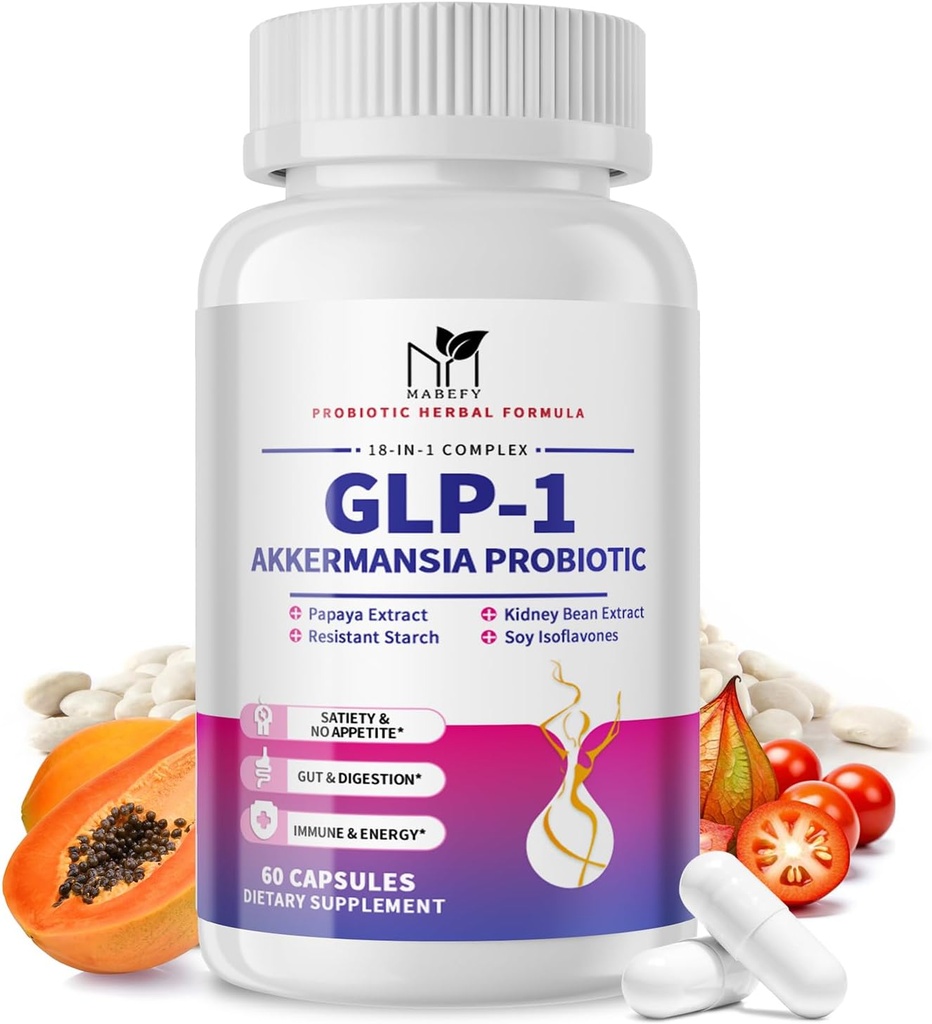 Akkermansia Probiotic Supplement for Women & Men, Natural Probiotics for Decemberive, Gut Health, Energy, 总体健康, 与索伊·伊索夫拉沃内斯,布罗梅兰, 60 Capsules 的 消化剂补编