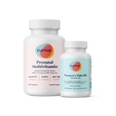 全面产前维生素 + DHA → Omega 3 鱼油 与 DHA & EPA 用于大脑发育和神经系统支持 → 26+ 重要营养剂 − 饮食型、非GMO型、第3党