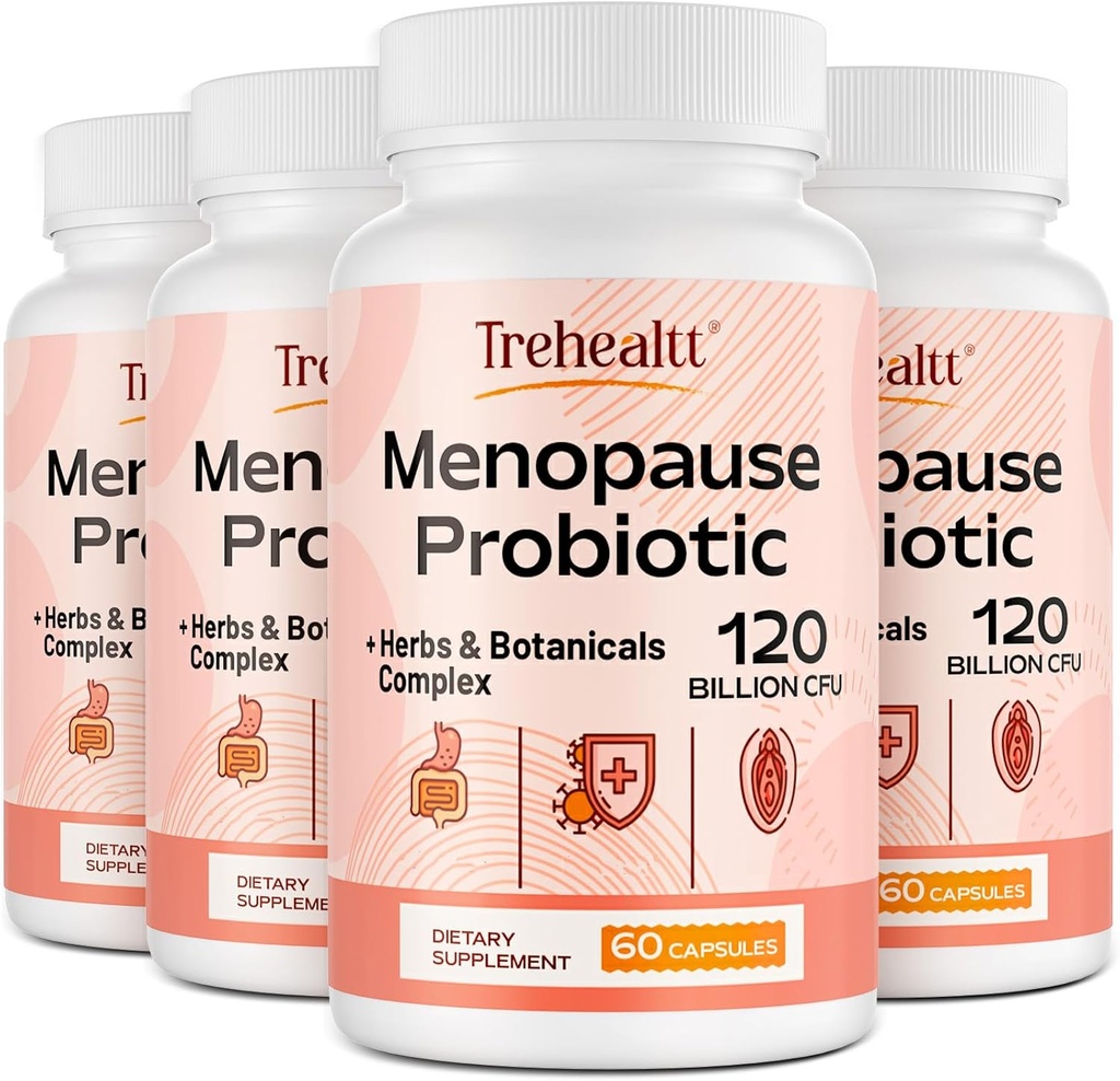 妇女更年期补充剂,120亿CFU Probiotic,13-in-1 Herbs & 植物综合体,Hormone Menopause, Hot Flashes, Night Sweats, Mood Swings, Sleep Disturburcys, Vegan, 240 Capsules