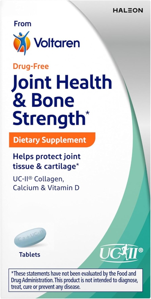 沃尔塔伦联合健康与骨强健饮食补充剂,配有UC-II(R)Collagen,Calcium,以及用于健康老化的联合组织和卡通的维生素D — 30个瓶子