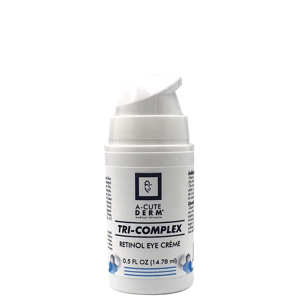 A-Cute Derm Tri-Complex Retinol Eye Crème – 与 Retinol,维生素C & E 的水化眼凝胶 – 帮助平滑的外观精细线 – 0.5 oz