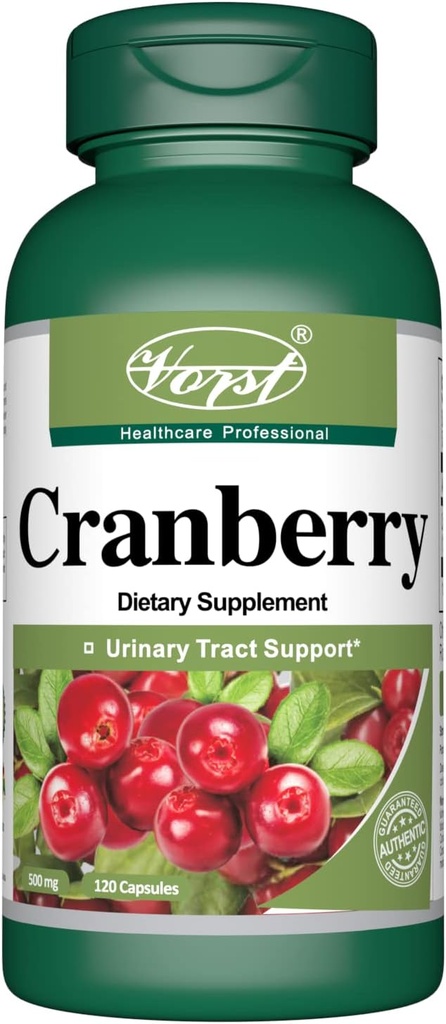 Cranberry 500mg 与 12:1 提取比 (6,000 Raw 提取等效) 120 Capsules QQ健康尿道切除支持 QQ支持健康消化...