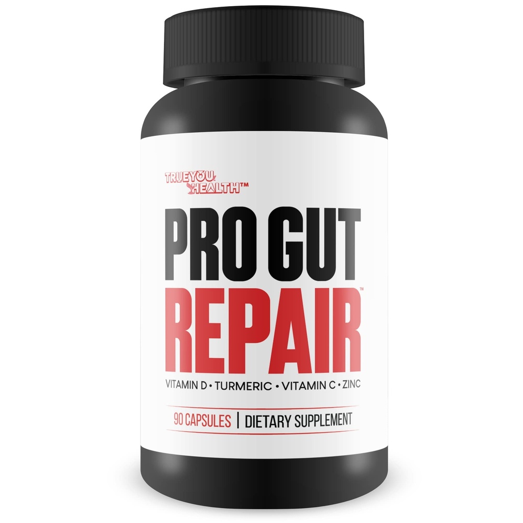 Pro Gut修补 - Leaky Gut修补补 - 高纤维天然配方 w/维生素 C & Vitamin D - Turmeric - Zinc Gut Lining修补支持 - 促进消化健康