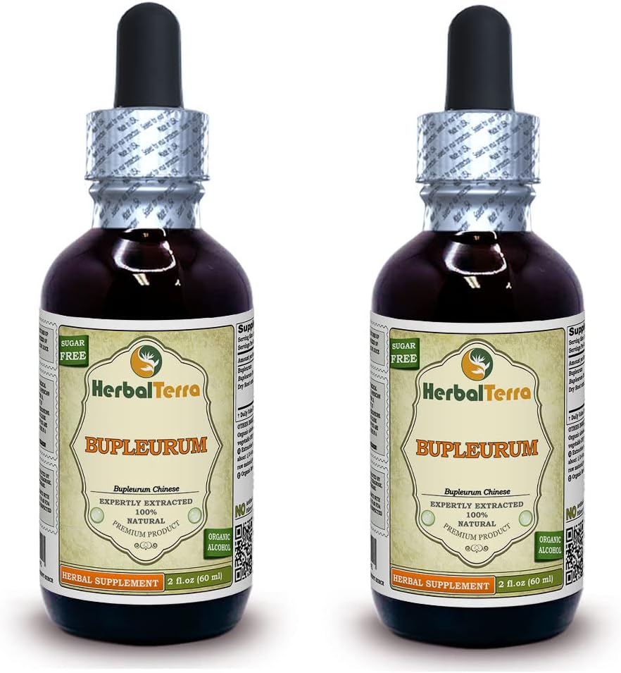 Bupleurum (Bupleurum Chinense) 丁香,有机干根液体提取物(Brand name:Herbalterra, Proudly in USA) 2x2 f.oz (2x60 ml)