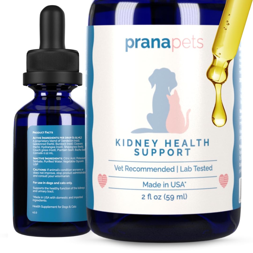 PranaPets Kedney 猫咪健康支持补充 猫咪自然支持健康 Kedney 功能 猫咪QQ 草药公式 帮助肾脏问题的炎症和症状