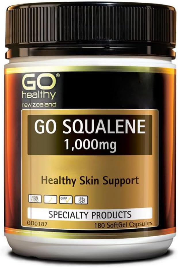 Go Health Go Squaline 皮肤支持、抗氧化剂保护、胆固醇水平支持1000mg 180软胶盖