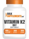 Bulk Assupports.com 维生素 K2 软胶 - 维生素 K2 MK7 维生素补充剂 - Gluten Free, 1 Softgel per service, 365 counter (Pack of 1).