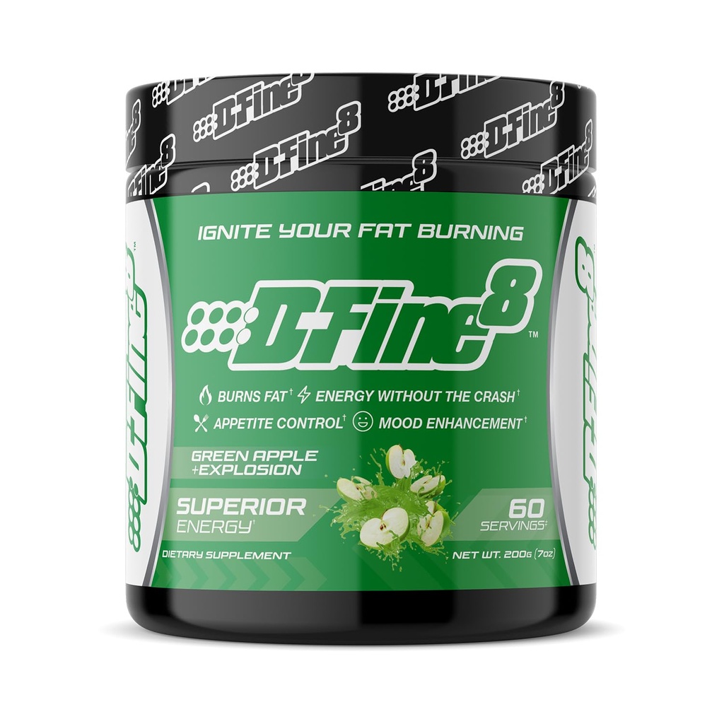热致生前能源粉末和粉末补充剂,Boost Energy Mood & Focus,无糖,包含感知,耐力,300mg咖啡因,N-乙酰-L-Tyrosine(绿色苹果爆炸)