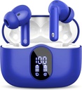 无线耳机蓝牙 5.3 带噪声的Bass Stereo耳机Buds 在耳机中取消 Mic LED 显示 IP7 防水 36H 笔记本电脑Pad Phones Sports Workout Blue的游戏时间