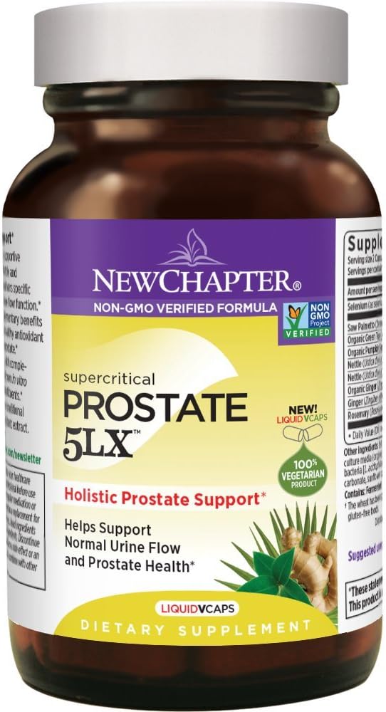 与 Saw Palmetto + Selenium Vegetarian Capsule 新章节 前列腺 5LX 补充 180 计数