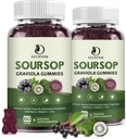 有机Soursop Graviola Gummys, Soursop 富含多种维他命的长莓提取剂,用于天然抗氧化剂、细胞支持和再生、Imune Boost和皮肤、Vegan-60天供应